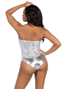 Sequin Bodysuit - SMALL - Silver