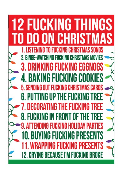 12 Fucking Things to Do on Xmas - Gift Bag K-GB433