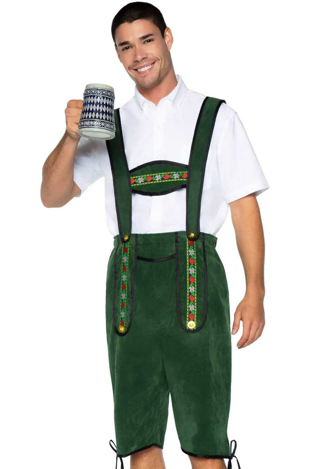 Men's Beerfest Lederhosen Oktoberfest Costume -  X-Large - Green LA-86929GRNXL