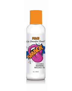 Smack Warming and Lickable Massage Oil - Peach 2  Oz LG-BT407