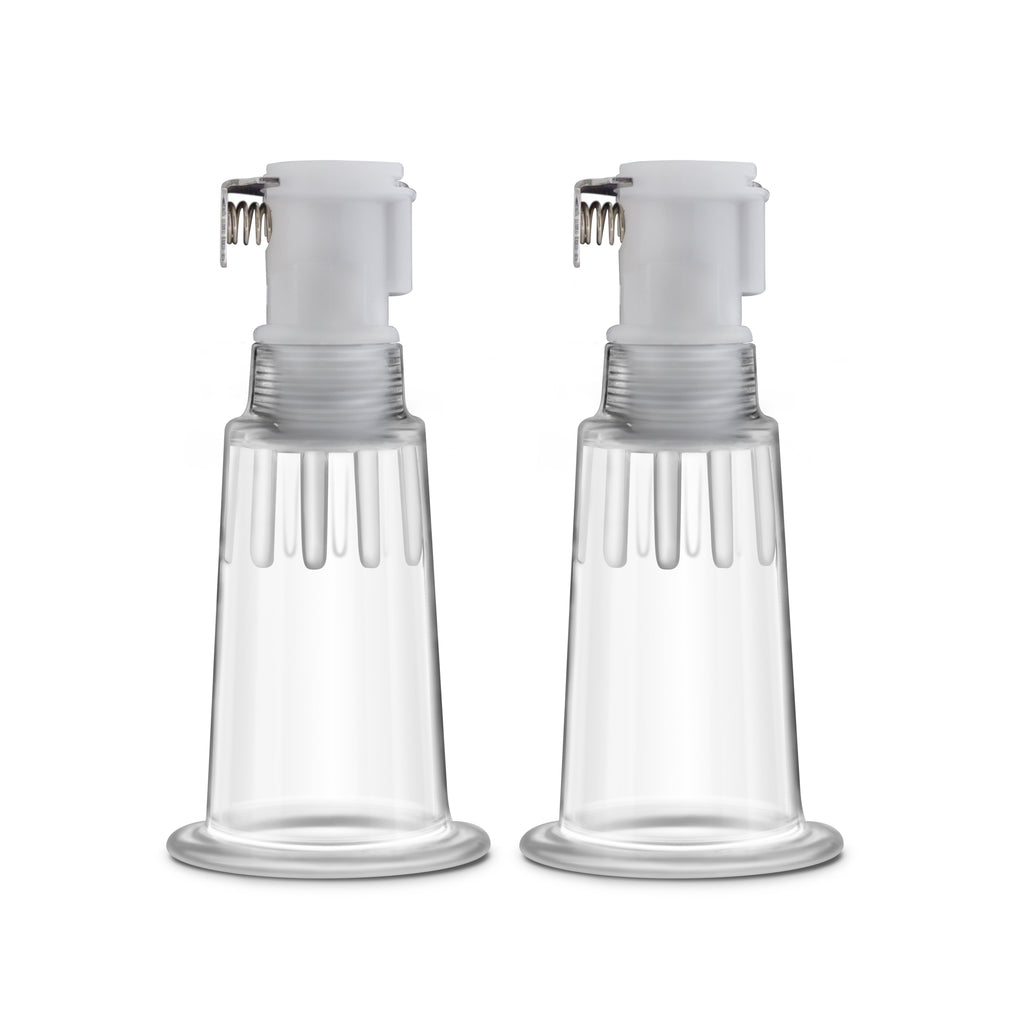 Temptasia  Nipple Pumping Cylinders  Set of 2  (0.75 Inch Diameter) - Clear BL-09701