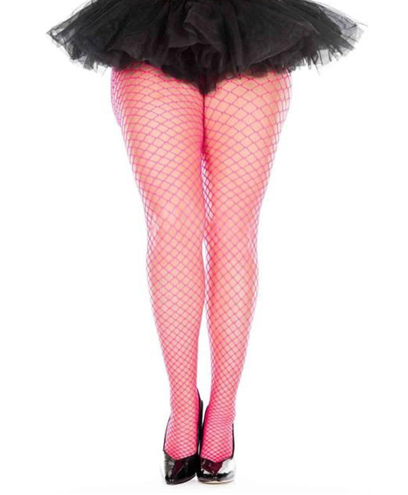 Mini Diamond Net Spandex Pantyhose - Queen Size - Hot Pink ML-9030Q-HTPNK