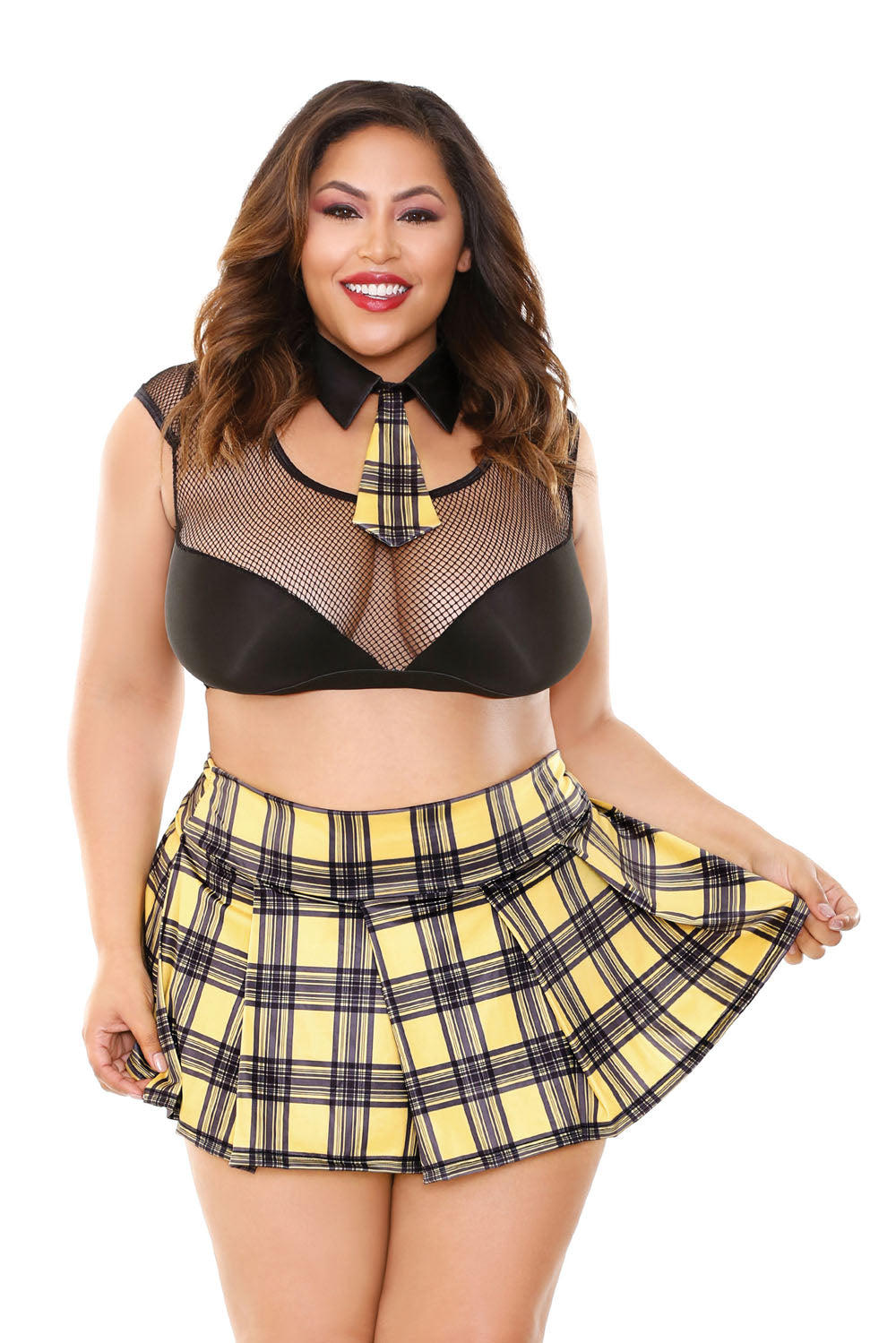 As if School Girl Costume Set - Black/ Yellow -  3x4x FL-P491BKYW-3X4X