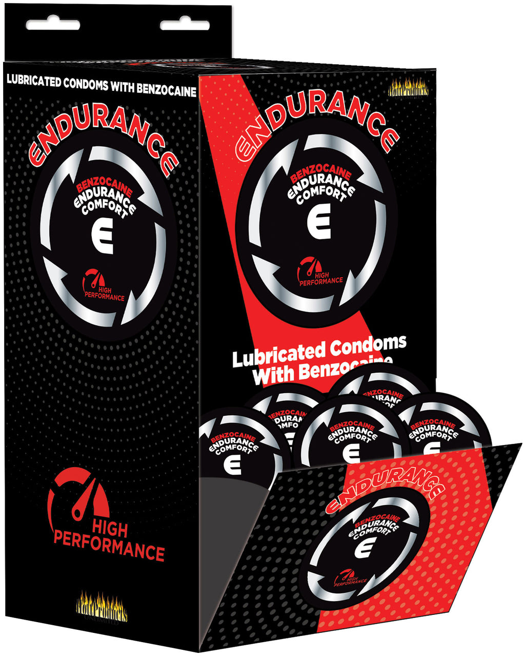 Endurance Lubricated - Comfort - Benzocaine Condoms Display HTP3469-D