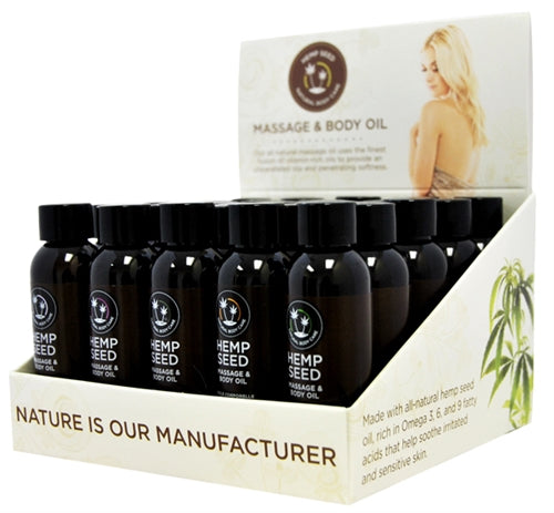 Hemp Massage Oil Assorted 2 Oz - 25 Piece Display EB-MAS202D