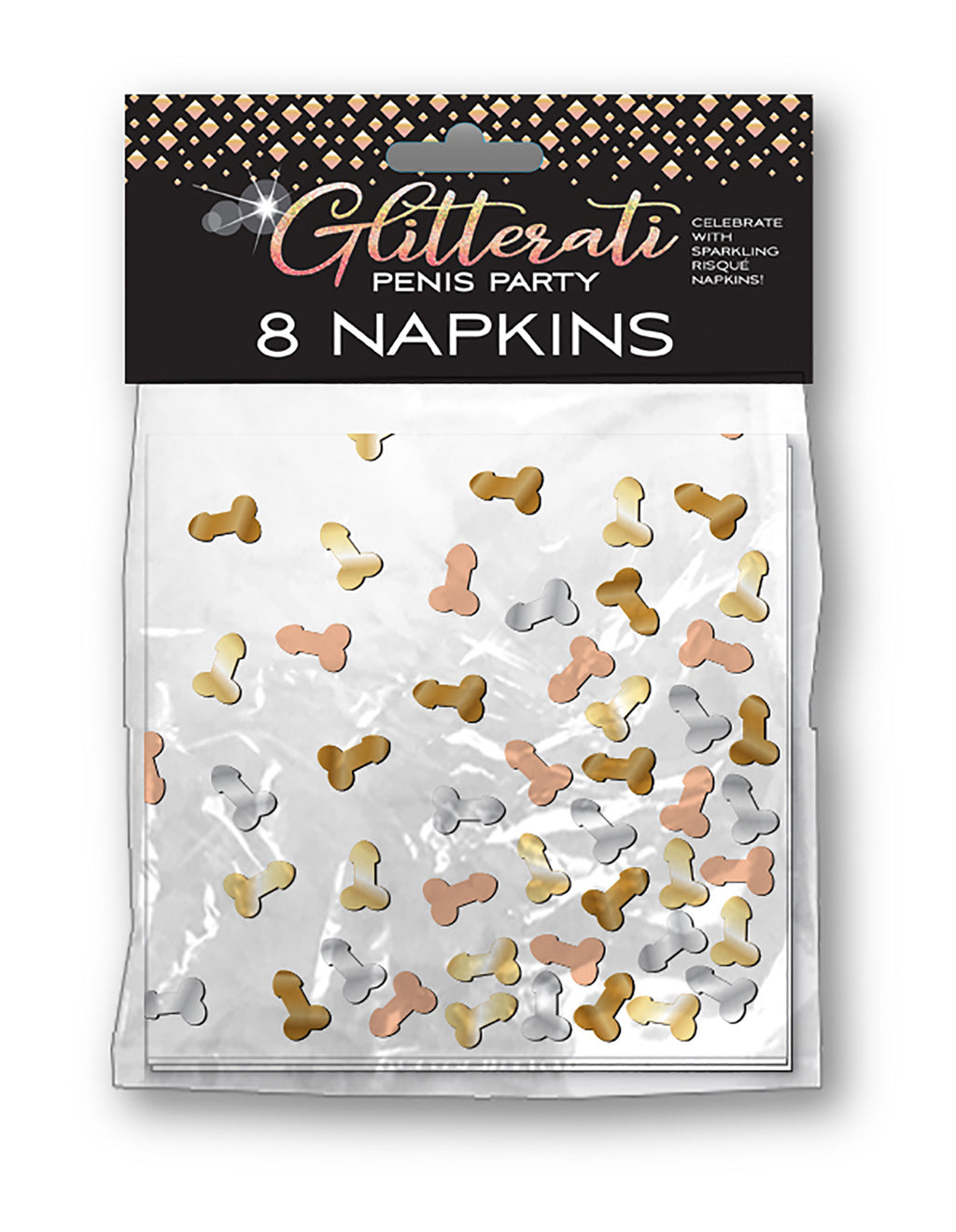 Glitterati Penis Party Napkins - 8 Count CP-1037