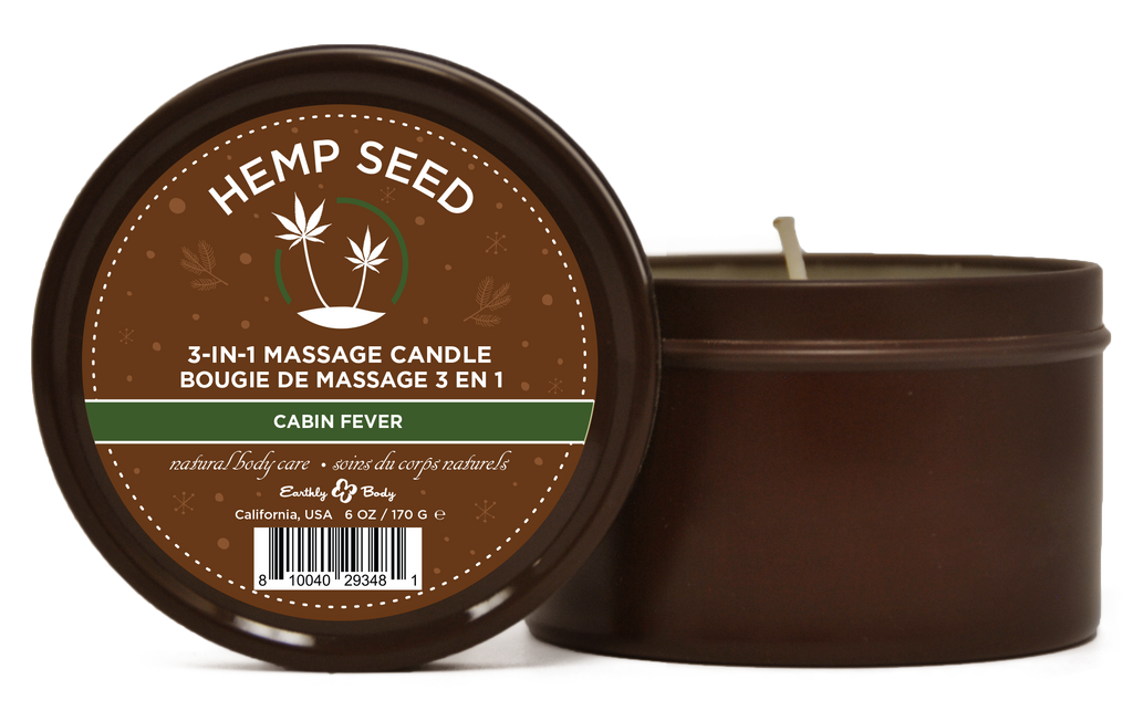 Hemp Seed 3-in-1 Massage Candle Cabin Fever 6oz/  170 G EB-HSCH021A