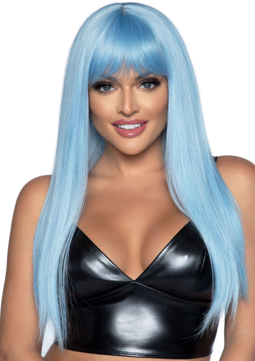 24 Inch Long Straight Bang Wig Blue LA-A2881BLU