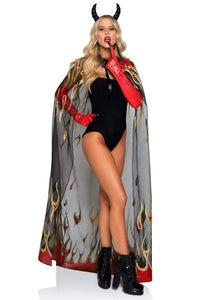 Glitter Flame Devil Cape and Devil Horns LA-2763